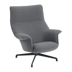 Muuto Sillones Y Reposapiés<Butaca Doze swivel base, Ocean 80-anthracite black Gris