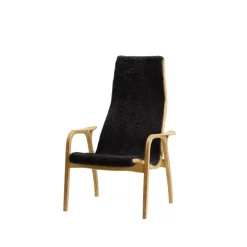 Swedese Sillones Y Reposapiés<Butaca infantil Lamini, Piel de oveja black, roble aceitado Negro