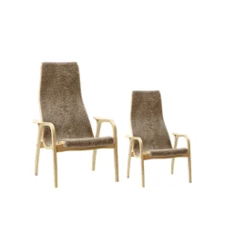Swedese Sillones Y Reposapiés<Butaca infantil Lamini, Piel de oveja black, roble aceitado Negro