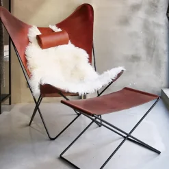 OX Denmarq Sillones Y Reposapiés<Butaca KS Chair, cuero coñac, estructura negra Marrón