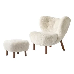 &Tradition Sillones Y Reposapiés<Butaca Little Petra VB1 incl. puf ATD1, nogal aceitado-Moonlight Beige