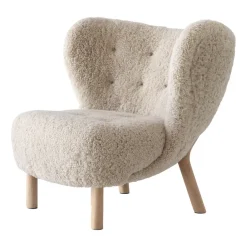 &Tradition Butaca Little Petra VB1, Roble tratado con aceite blanco-Moonlight Beige
