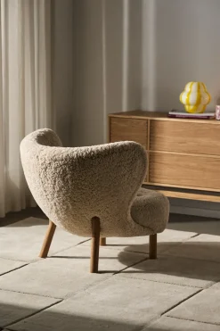 &Tradition Butaca Little Petra VB1, Roble tratado con aceite blanco-Moonlight Beige