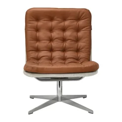 1898 Sillones Y Reposapiés<Butaca Loholm con función giratoria, Cuero coñac-Bern 0341 Beige