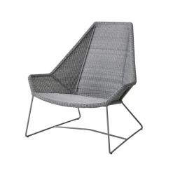 Cane-line Butaca Lounge de respaldo alto Breeze weave, Light grey Gris Best