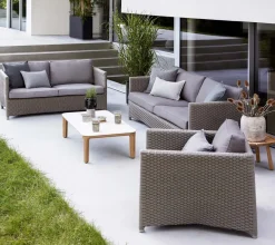 Cane-line Butaca Lounge Diamond soft rope, Natté taupe Beige Outlet