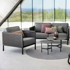 Cane-line Butacas Y Sillones De Exterior<Butaca Lounge Encore, airtouch bordeaux/dark grey, incl. cojines Púrpura