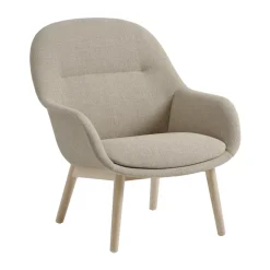 Muuto Butaca Lounge Fiber Lounge patas de roble, Ecriture 240-grey Beige Hot