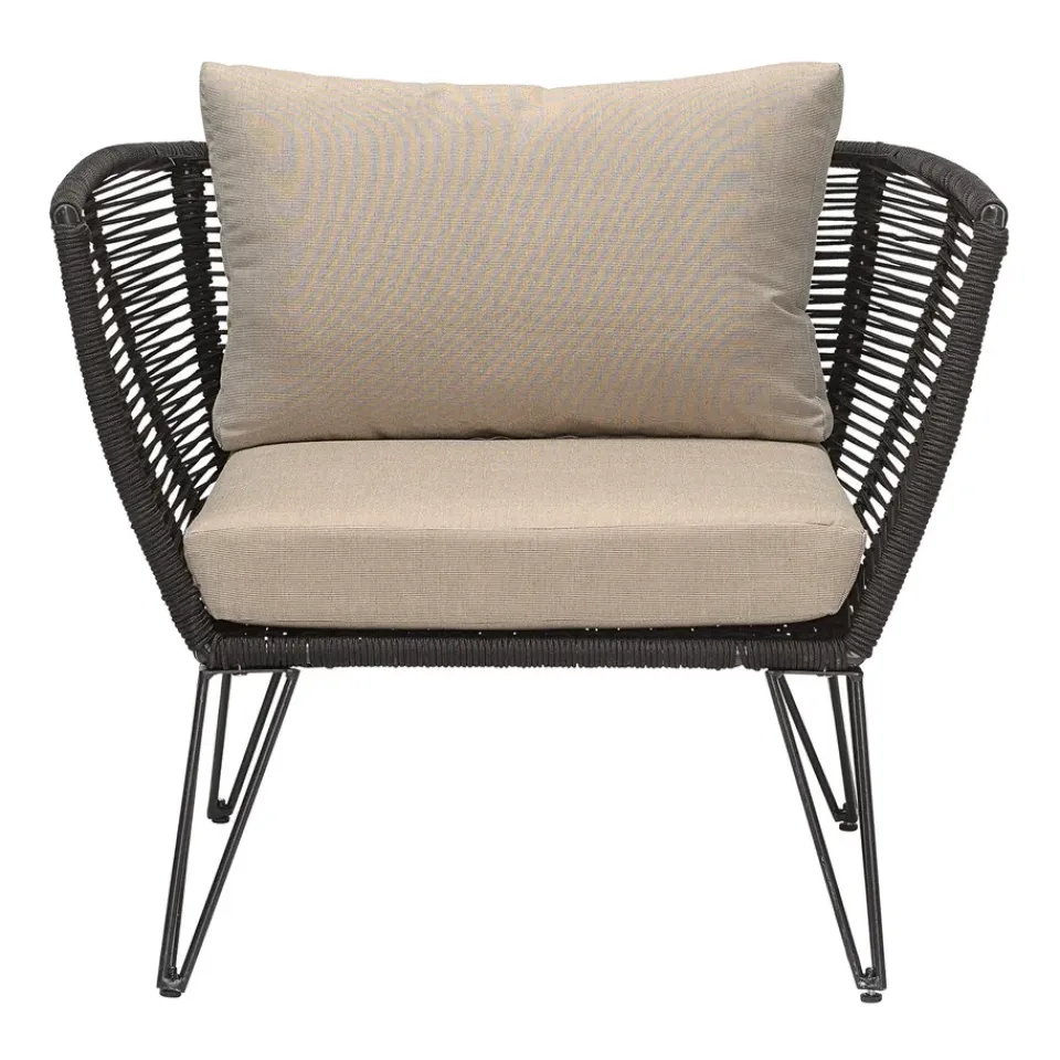 Bloomingville Sillas De Terraza|Butacas Y Sillones De Exterior<Butaca Lounge Mundo, Black-beige Negro