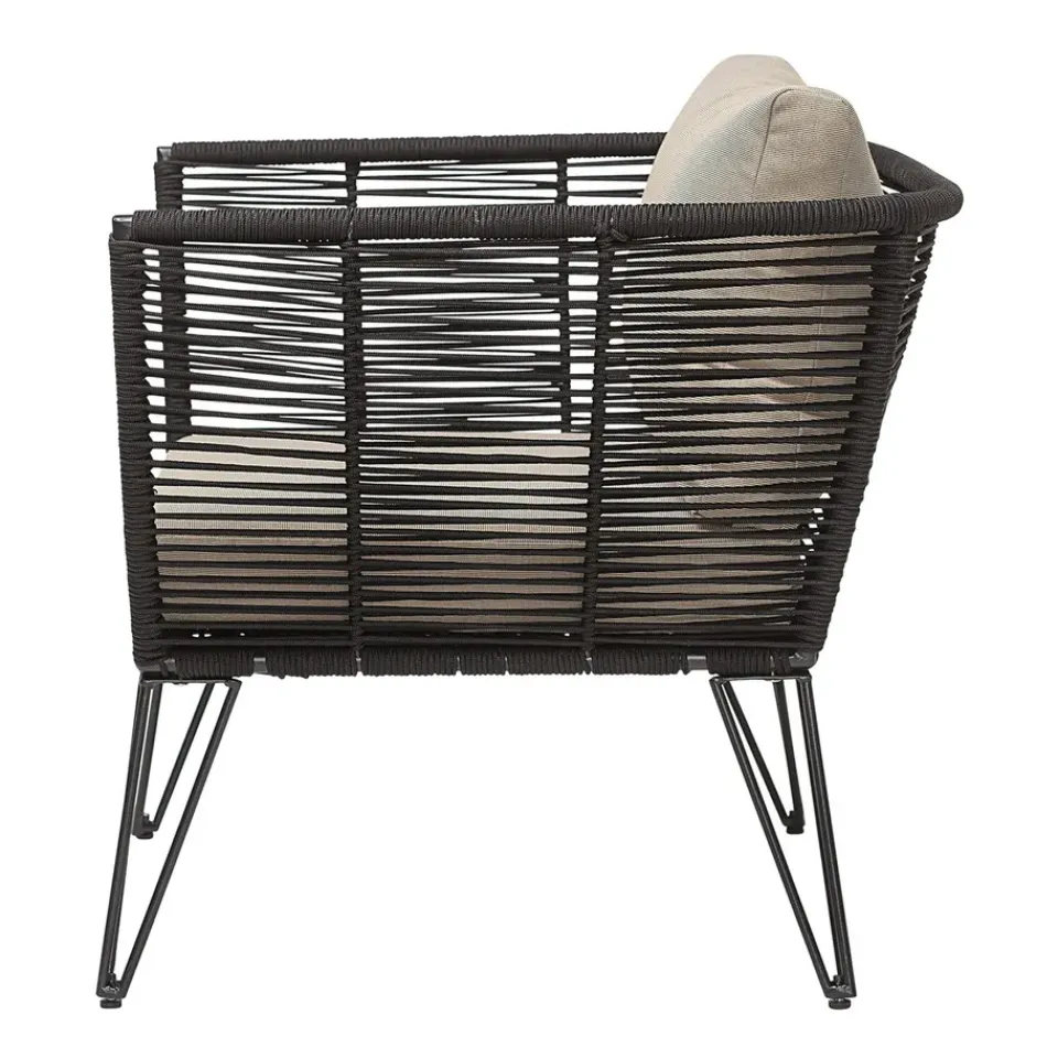 Bloomingville Sillas De Terraza|Butacas Y Sillones De Exterior<Butaca Lounge Mundo, Black-beige Negro