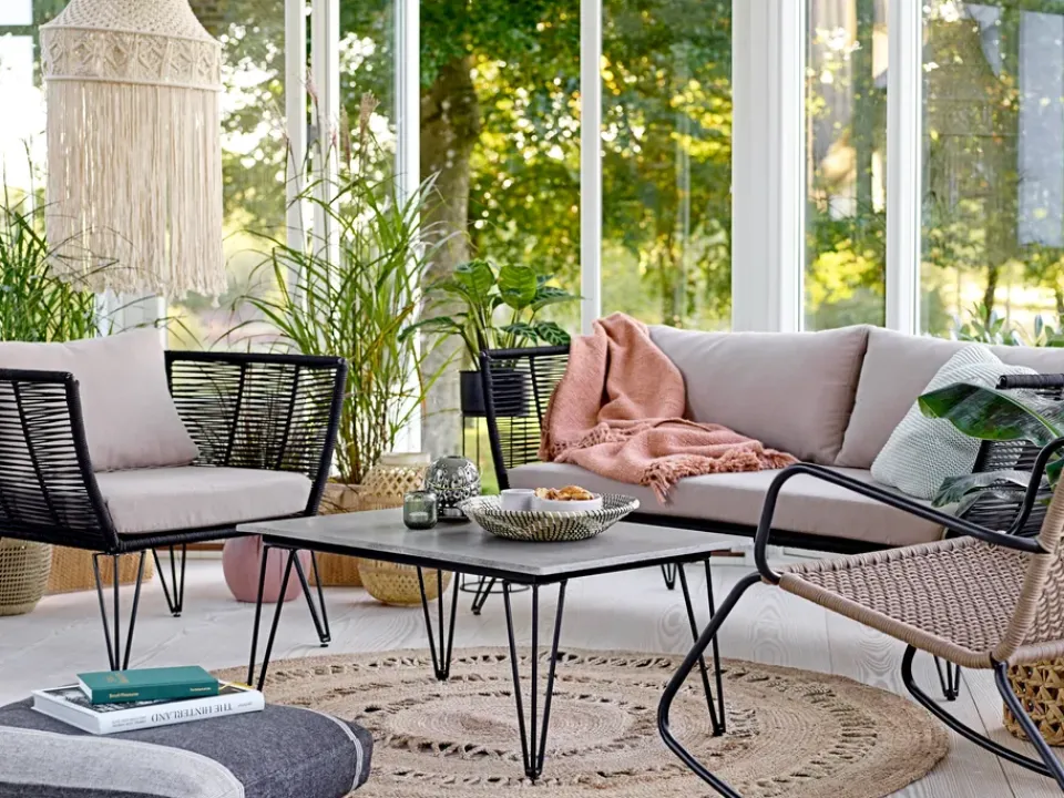 Bloomingville Sillas De Terraza|Butacas Y Sillones De Exterior<Butaca Lounge Mundo, Black-beige Negro