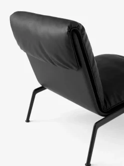 &Tradition Sillones Y Reposapiés<Butaca lounge Muno LN18, Dark chrome-Noble leather Black Negro