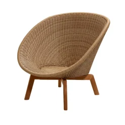 Cane-line Butaca Lounge Peacock Weave, Natural, patas de teca Beige Clearance