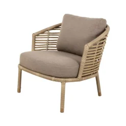 Cane-line Butaca Lounge Sense, Natté taupe, natural, incluyendo cojines taupe Beige Clearance
