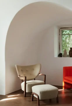 &Tradition Sillones Y Reposapiés<Butaca Lounge Wulff Lounge Chair ATD2, nogal aceitado-Karakorum Beige