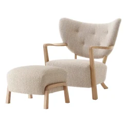 &Tradition Sillones Y Reposapiés<Butaca Lounge Wulff Lounge Chair ATD2 incl. puf ATD3, roble aceitado-Karakorum Beige