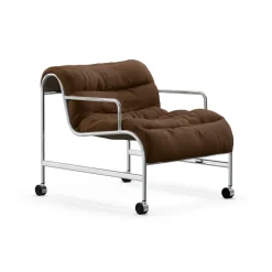 Lammhults Sillones Y Reposapiés<Butaca Sunny con reposabrazos, Vidar marrón cromado bastidor con ruedas MarrónPlateado