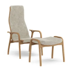 Swedese Sillones Y Reposapiés<Butaca y reposapiés Lamino de roble aceitado/piel de oveja, Moonlight Beige