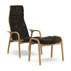 Swedese Sillones Y Reposapiés<Butaca y reposapiés Lamino de roble aceitado/piel de oveja, Espresso Marrón