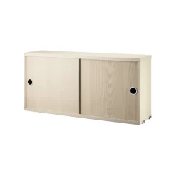 String Vitrinas Y Gabinetes|Vitrinas Y Gabinetes<Cabinet con puertas correderas , Chapa de fresno, 78x20 cm Beige