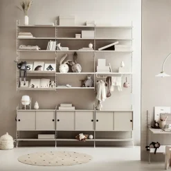 String Cabinet con puertas correderas , , 78x30 cm Beige Hot