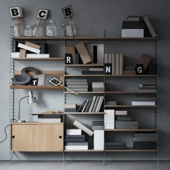 String Estanterias String|Vitrinas Y Gabinetes<Cabinet con puertas correderas , Roble, 78x30 cm Beige