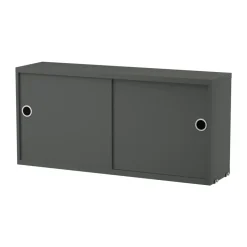 String Cabinet con puertas correderas , oscuro, 78x20 cm Gris Hot