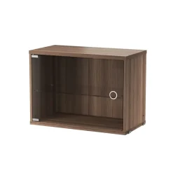 String Vitrinas Y Gabinetes|Vitrinas Y Gabinetes<Cabinet vitrina con puertas correderas de cristal , Nogal, 58x30 cm Marrón