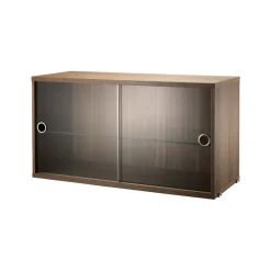 String Estanterias String|Vitrinas Y Gabinetes<Cabinet vitrina con puertas correderas de cristal , Nogal, 78x30 cm Marrón