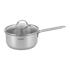 Nordwik Cacerola con tapa de vidrio 1,9 litros, Acero inoxidable Plateado