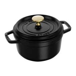 STAUB Cacerola de hierro fundido La Cocotte redonda 1,2 L, Negro Best