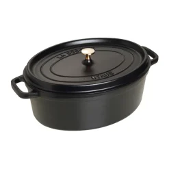 STAUB Ollas De Hierro Fundido<Cacerola de hierro fundido La Cocotte oval 8 L, Negro