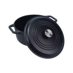Victoria Cacerola de hierro fundido Ø26 cm, 5,7 l Negro Discount