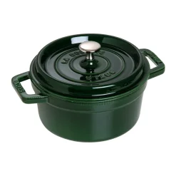 STAUB Cacerola de hierro fundido La Cocotte redonda 2,6 L, albahaca Verde Hot