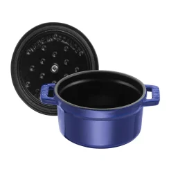 STAUB Cacerola de hierro fundido La Cocotte redonda 0,25 L, oscuro Azul Clearance