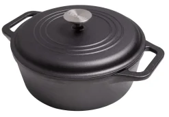 Victoria Cacerola de hierro fundido 3,8 l, Negro Discount