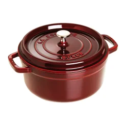 STAUB Cacerola de hierro fundido La Cocotte redonda 5,2 L, granadina Rojo Clearance