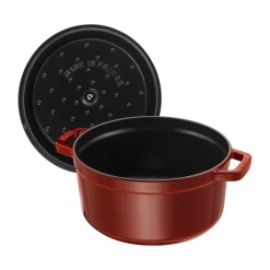 STAUB Cacerola de hierro fundido La Cocotte redonda 5,2 L, granadina Rojo Clearance