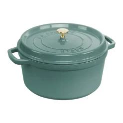 STAUB Ollas De Hierro Fundido<Cacerola de hierro fundido La Cocotte redonda 6,7 L, Madera de eucalipto Verde