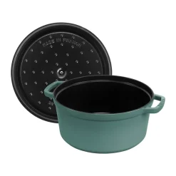 STAUB Ollas De Hierro Fundido<Cacerola de hierro fundido La Cocotte redonda 6,7 L, Madera de eucalipto Verde