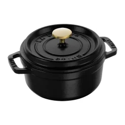 STAUB Cacerola de hierro fundido La Cocotte redonda 0,4 L, Negro Sale