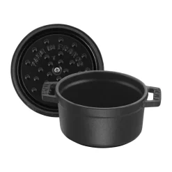 STAUB Cacerola de hierro fundido La Cocotte redonda 0,4 L, Negro Sale