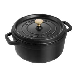 STAUB Cacerola de hierro fundido La Cocotte redonda 2,6 L, Negro Best