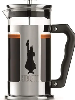 Bialetti Cafeteras Y Cafeteras De Émbolo<Cafetera de émbolo Preziosa 8 tazas, Plateado-negro PlateadoNegro