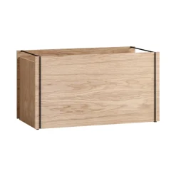 MOEBE Frascos Y Cajas Decorativas<Caja de almacenaje de roble 33x60 cm, Wood, black MarrónNegro