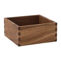 Scandi Living Frascos Y Cajas Decorativas<Caja de almacenamiento Carve 15 cm, Roble teñido oscuro Marrón