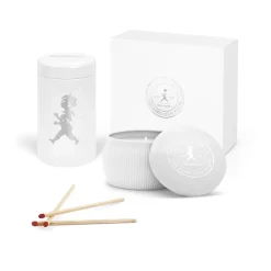 Solstickan Design Caja de regalo Solstickan con vela aromática + bote con cerillas, -vela perfumada de eucalipto Blanco Clearance