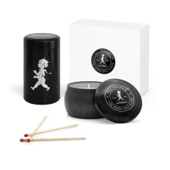 Solstickan Design Caja de regalo Solstickan con vela aromática + bote con cerillas, -vela perfumada de madera de cedro Negro New