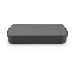 Brabantia Caja para almuerzo Make & Take plana, 1,1 L, oscuro Gris Hot