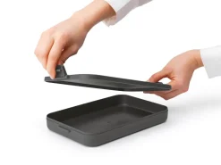Brabantia Caja para almuerzo Make & Take plana, 1,1 L, oscuro Gris Hot